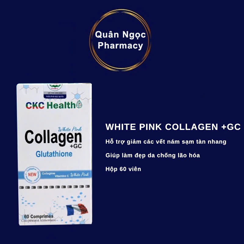 [CHÍNH HÃNG] Viên uống làm đẹp da COLLAGEN GC CKC Health Nhập khẩu PHÁP với Collagen & L - Glutathio