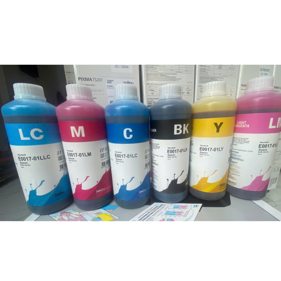Bộ 6 lít mực inktec dùng cho máy in Epson L8050,L18050,L1800,L8050,T60,T50,1390,1430.v.v.bộ 6 màu