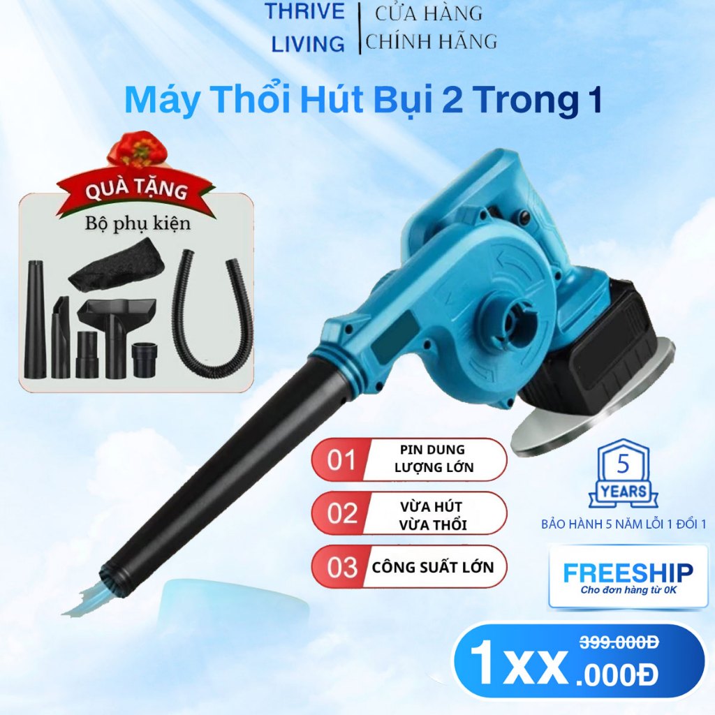 Máy thổi hút bụi 2 trong 1 cầm tay dùng pin Makita