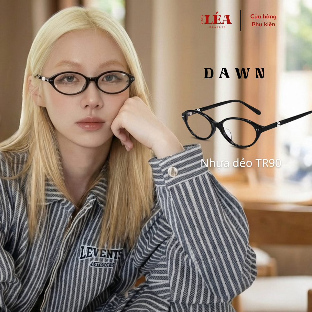 Kính mắt chuyên lắp cận [LÉA GLASSES] DAWN Bayonetta Y2K NHỰA DẺO TR90 cao cấp dáng Mèo HOT TREND