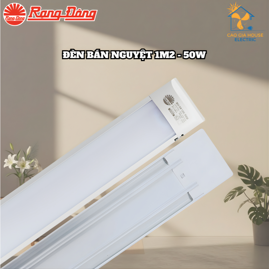 [xả kho] Đèn Tuýp Bán Nguyệt Mica Rạng Đông 1.2m 50W - Model: M26 1200/50W (ánh sáng trắng 6500K)