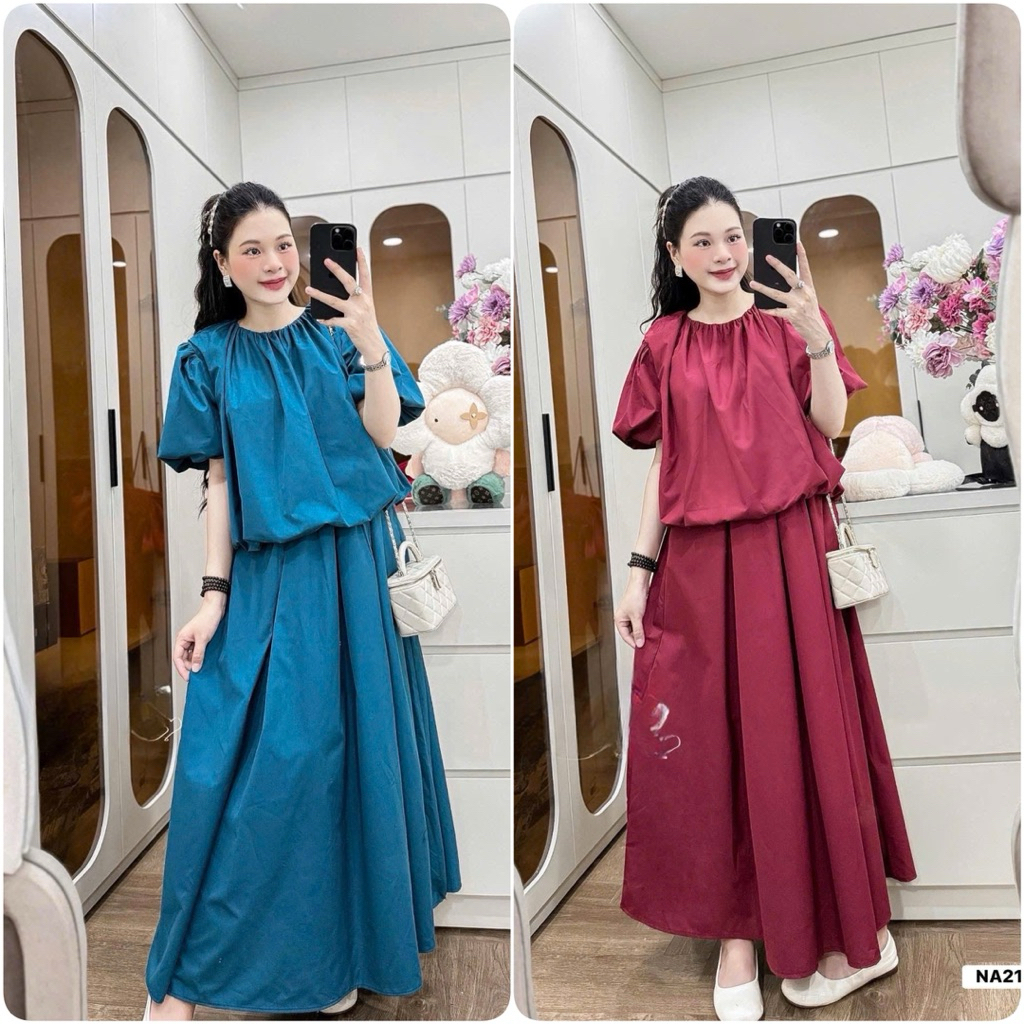 (NH CLOTHING)Váy suông Quynhanhhouse Set áo bồng M11485 sm