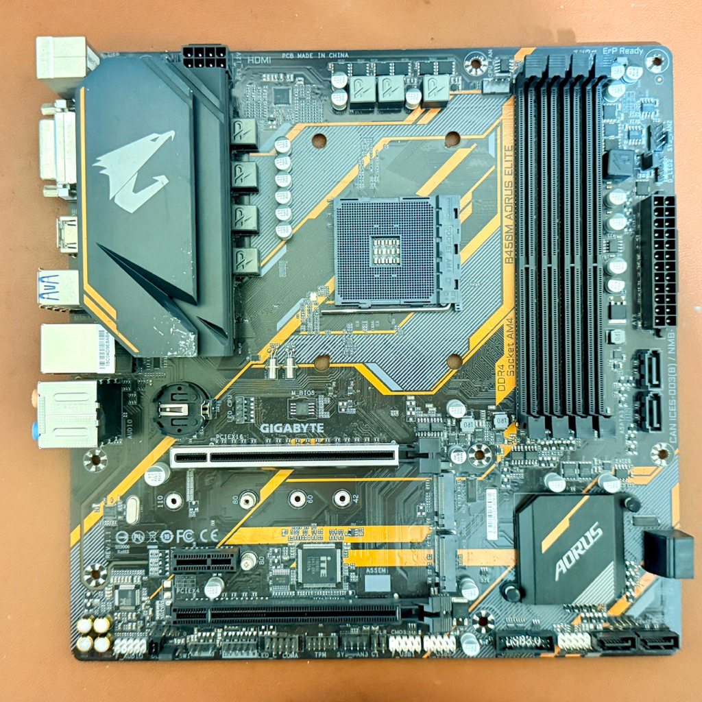 Bo mạch chủ GIGABYTE B450M AORUS ELITE hỗ trợ bộ vi xử lý AMD Ryzen, hàng tháo máy bảo hành 1 tháng