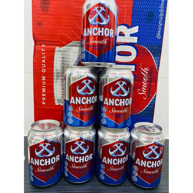 1 Thùng 24 Lon Bia Anchor Campuchia nồng độ 5%