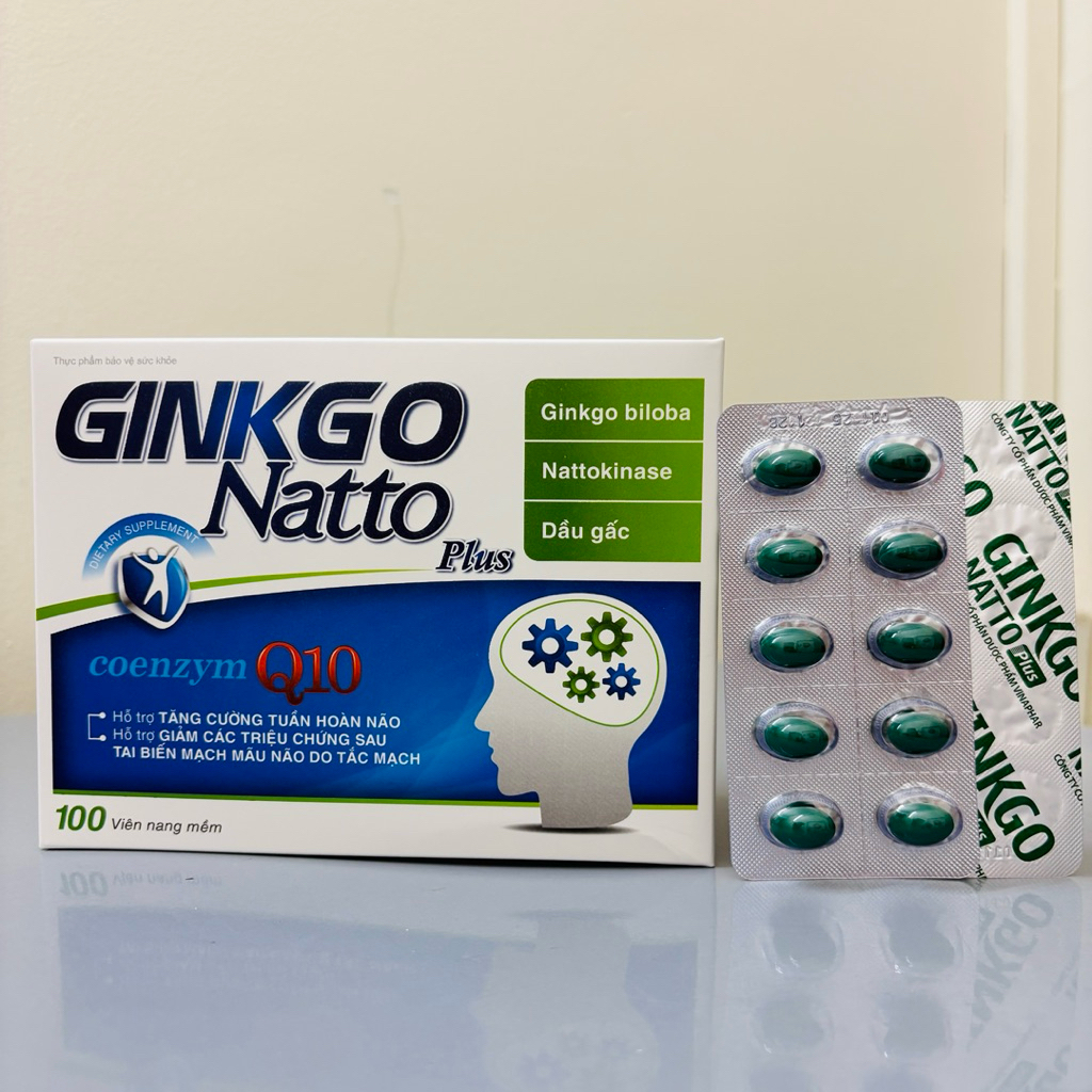 Ginkgo Natto Plus bổ não ngừa đột quị 100 viên