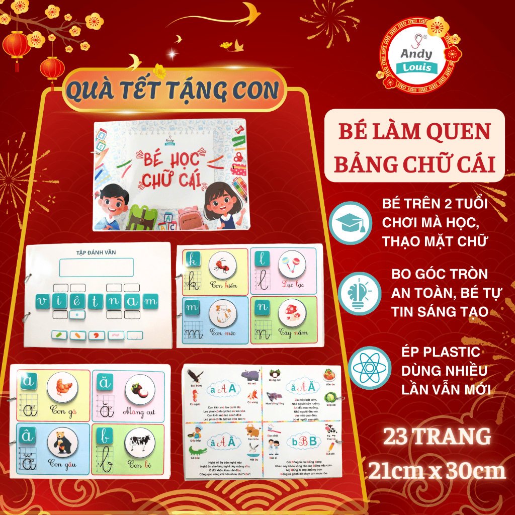 Bảng Chữ Cái Cho Bé, Chữ Cái Và Số Cho Bé Làm Quen Andy Louis, Thẻ Chữ Cái Tiếng Việt Bóc Dán Sử Dụn