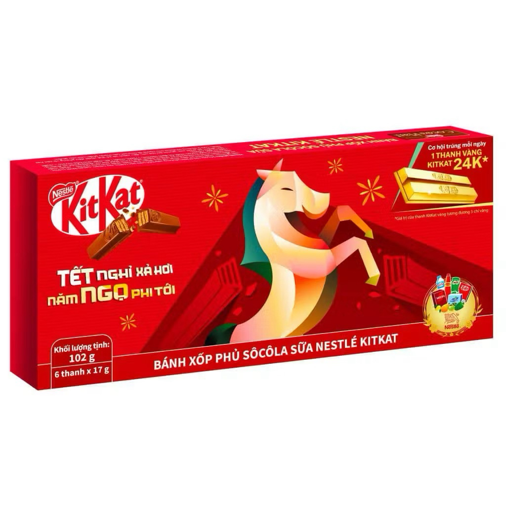[ Mã Tết 2026] Socola Kitkat Hộp 102gr 6 thanh Siêu Hot