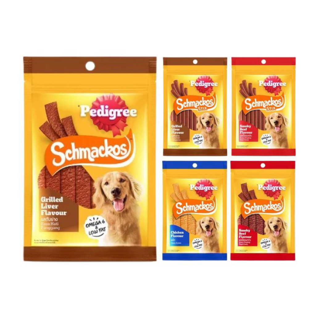 Bánh thưởng snack gặm Schmakos Pedigree cho chó vị gà bò gan giúp giảm stress, ít chất béo, dễ nhai