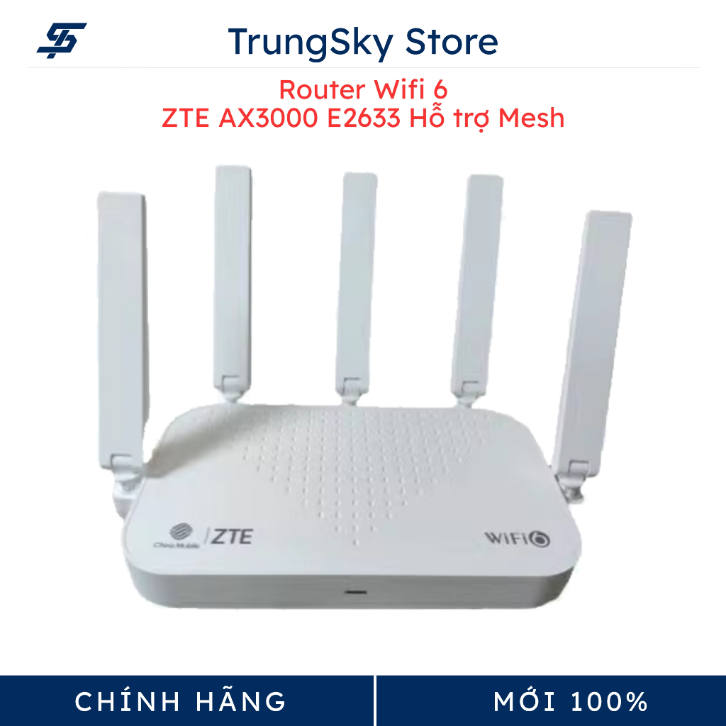 Bộ phát Wifi 6 Router ZTE AX3000 E2633 Mesh