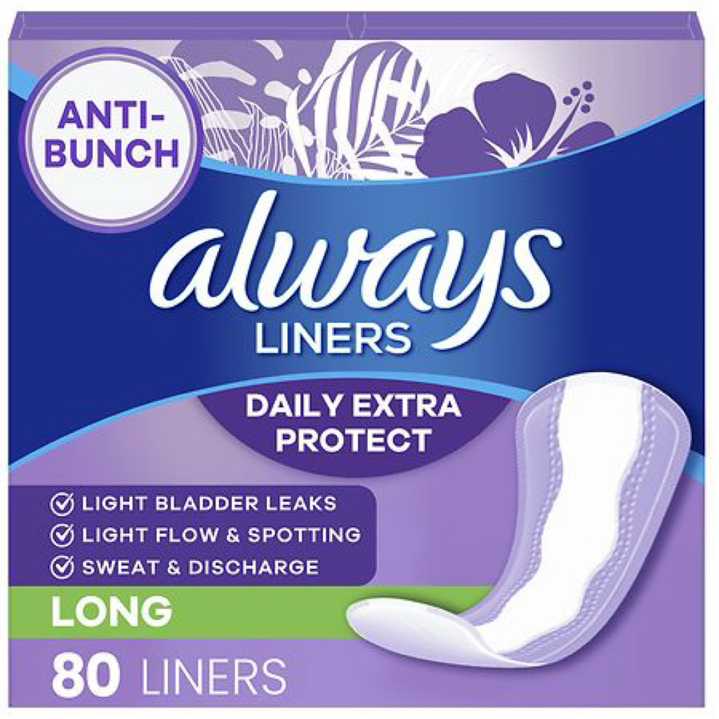 [🇺🇸 Hàng Mỹ] Băng vệ sinh hàng ngày Always Liners Daily Extra Protect (Long – 80 miếng)