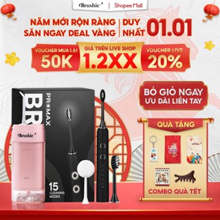   GIÁ 1.2XX TẠI LIVE SHOP  Combo Tăm Nước Brushie Super Clean và Bàn Chải Điện Brushie Promax Phiên bản Mới 2025 