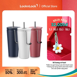  Bình giữ nhiệt Lock&Lock Bucket Tumbler W Straw 540ml có ống hút LHC4268  3 màu  