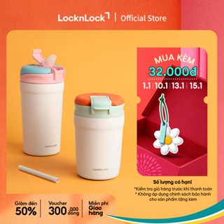  Cốc giữ nhiệt nắp bật và ống hút LocknLock Dual Flip Tumbler 320ml và 430ml bằng thép 316L 