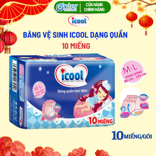  Băng Vệ Sinh Đêm Dạng Quần Icool Gói 10 Miếng Thấm Hút Tốt Chống Tràn Hiệu Qủa
