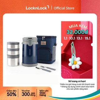  Bộ hộp cơm giữ nhiệt kèm muỗng nĩa Lock&Lock Easy Carry 2.0L LHC8039 