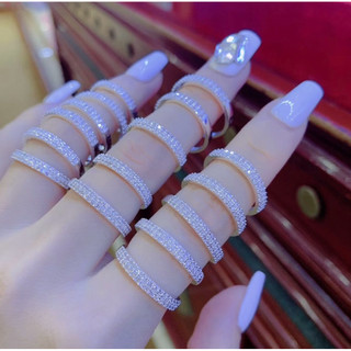 NHẪN NỮ 2 HÀNG ĐÁ BẠC TA CHO BẠN NỮ