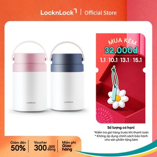  Bộ hộp cơm giữ nhiệt kèm muỗng Lock&Lock Handle Food Jar 700ml - LHC8042  2 màu  