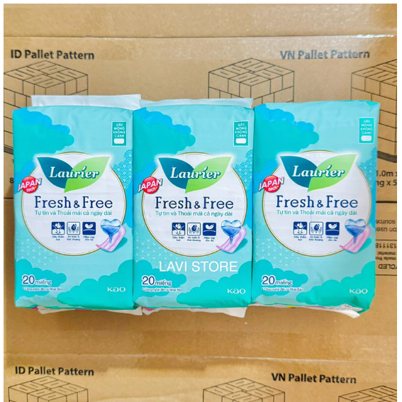Băng vệ sinh Laurier Fresh&Free siêu mỏng (20 miếng)