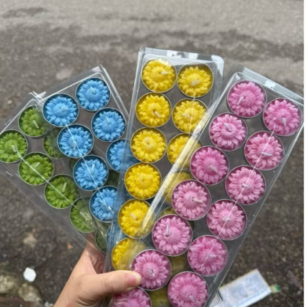 sét 70 viên nến xu nến bơ sáp hoa nổi tealight nến xu hoa nổi