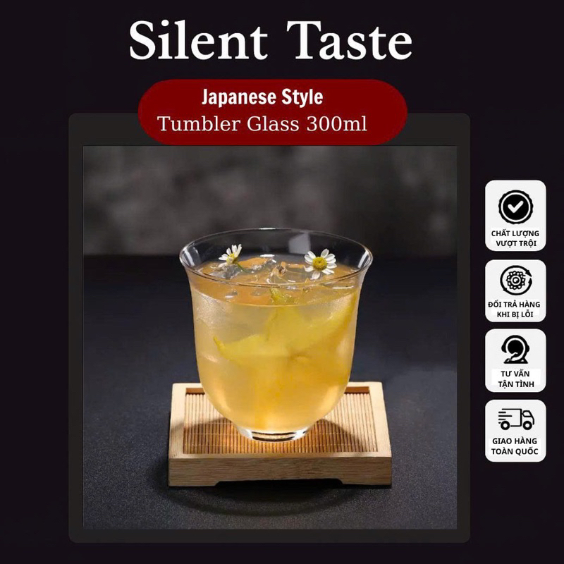 Ly Thuỷ Tinh Size Ngắn Tumbler Mỏng Nhật Bản - Japanes Tumbler Glass 300ml