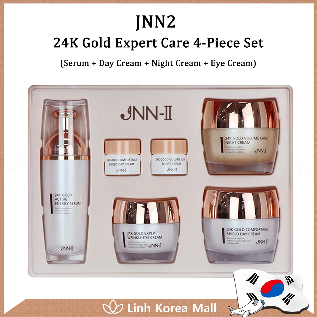 Bộ Chăm Sóc Da Cao Cấp 24K Gold JNN2 24K Gold Expert Care 4-Piece Set (Serum + Day Cream + Night Cre