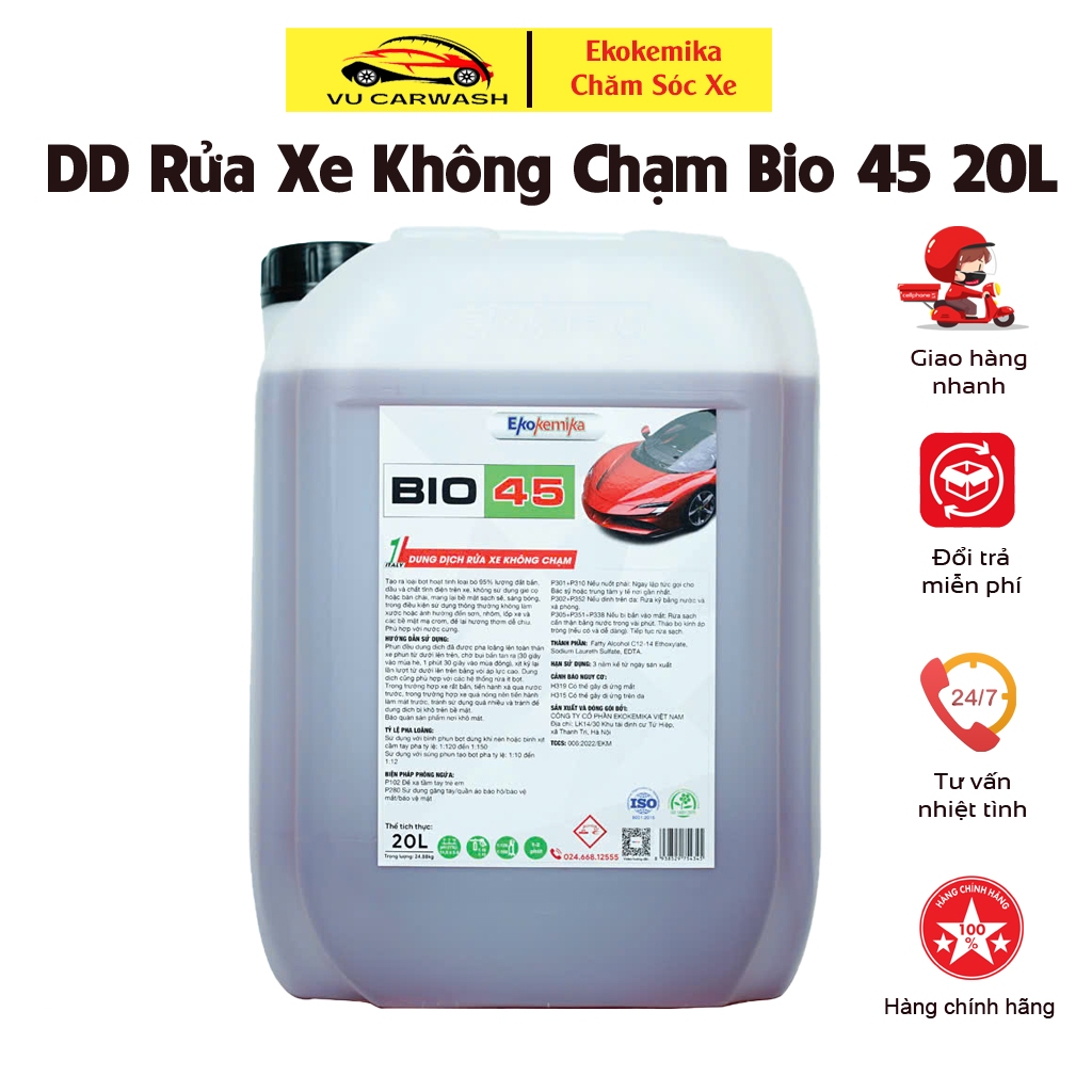 Dung dịch rửa xe không chạm Ekokemika Bio 45 20L(Chính Hãng)