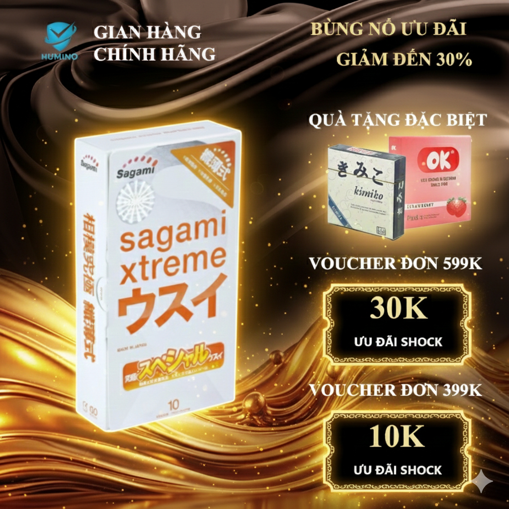 Bao Cao Su Siêu mỏng 10 chiếc Sagami Xtreme Super Thin - Nhật Bản