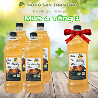 (MUA 4 TẶNG 1) Combo 4+1 Chai Giấm Táo Mèo Mật Ong Nông Sản Trạm Tấu Giúp Giảm Cân, Giữ Dáng