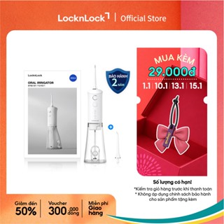  Máy tăm nước LocknLock Oral irrigator 300ml 3 chế độ sạc dùng 20 ngày ENR164WHT 