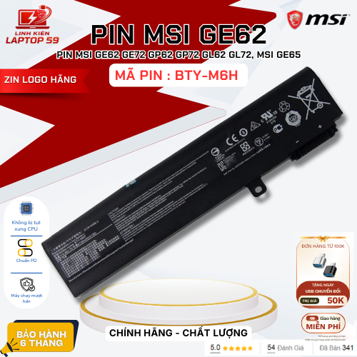 Pin dùng cho Laptop MSI GE62 GE62VR MS-16JB BTY-M6H,Pin laptop MSI GE62, GE63, GE73, GE72, GE73, GL6