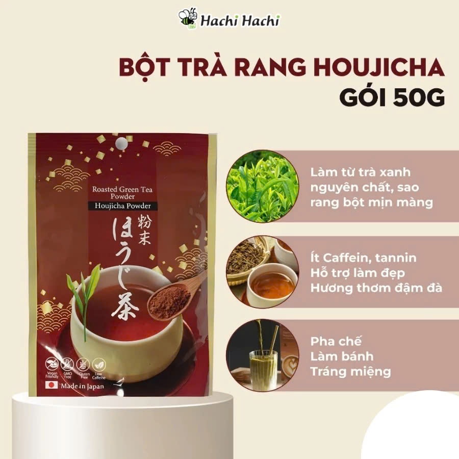 ( Deal mở bán ) Bột trà rang Houjicha Nhật Bản Kanes 50g