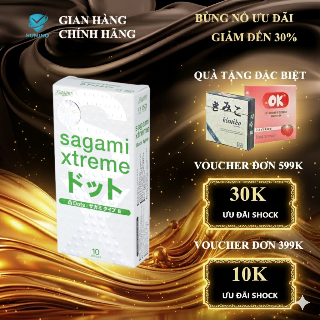 Bao Cao Su Gân gai 10 chiếc Sagami Extreme White - Nhật Bản