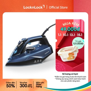  Bàn ủi hơi nước LocknLock steam iron 340ml màu xanh dương mũi nhọn tia nước tự làm sạch ENI362BLU 