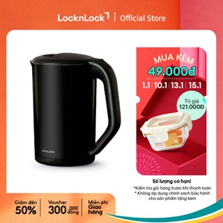  Ấm đun bằng thép không gỉ Lock&Lock 1.7L màu đen EJK738BLK 
