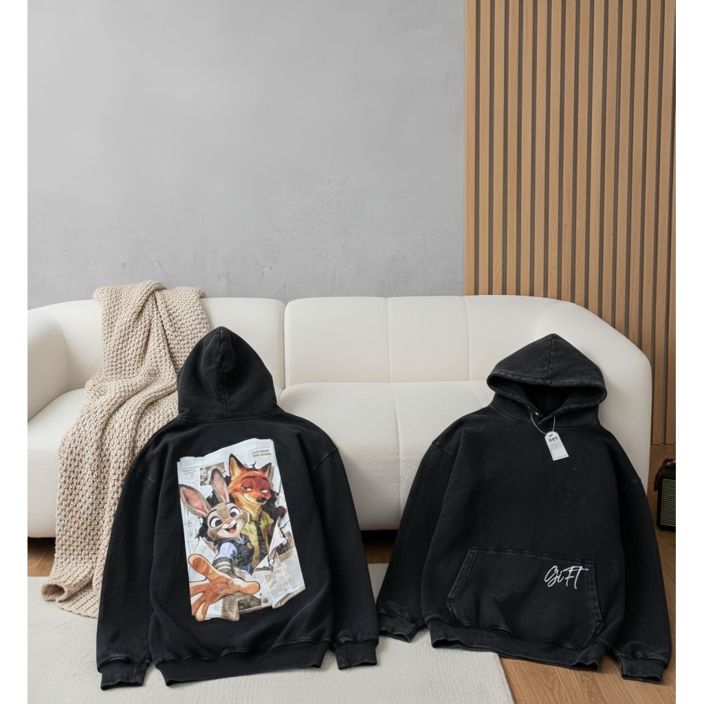 Áo khoác Hoodie Wash Zootopia