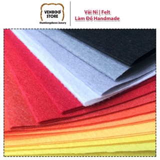 [Combo 5 Tấm 22x22cm] Vải Nỉ Cứng mầm non handmade trang trí Lớp DIY kẹp tóc cattree mèo đồ treo nôi em bé | Felt