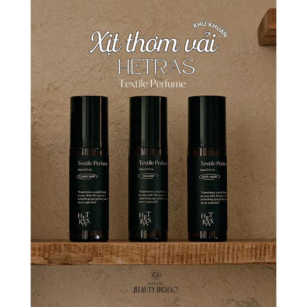 Xịt thơm vải áo quần HETRAS TEXTILE PERFUME 80ml
