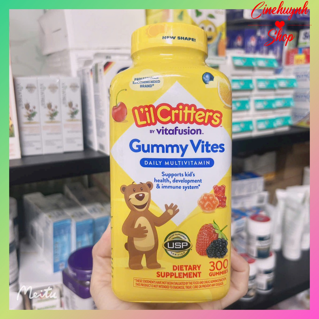 HÀNG AIR) KẸO DẺO GẤU L’IL CRITTERS GUMMY VITES 300 VIÊN MỸ CHO BÉ