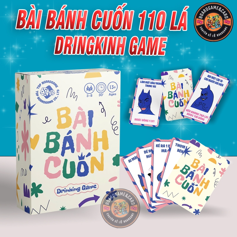 Bộ Bài Bánh Cuốn - 110 Lá Vui Không Lối Thoát, Trò Chơi Siêu Nghệ & Lầy Lội Cho 2-10 Người