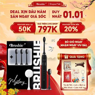  Combo Bàn chải điện Brushie Ultra Plus và set 3 đầu bàn chải thay thế - Combo siêu tiết kiệm chải sạch mảng bám 