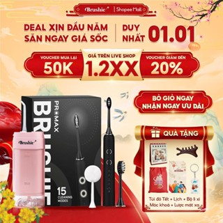   GIÁ 1.2XX TẠI LIVE SHOP  Combo Bàn Chải Điện Brushie ProMax Và Tăm Nước Brushie Super Clean 