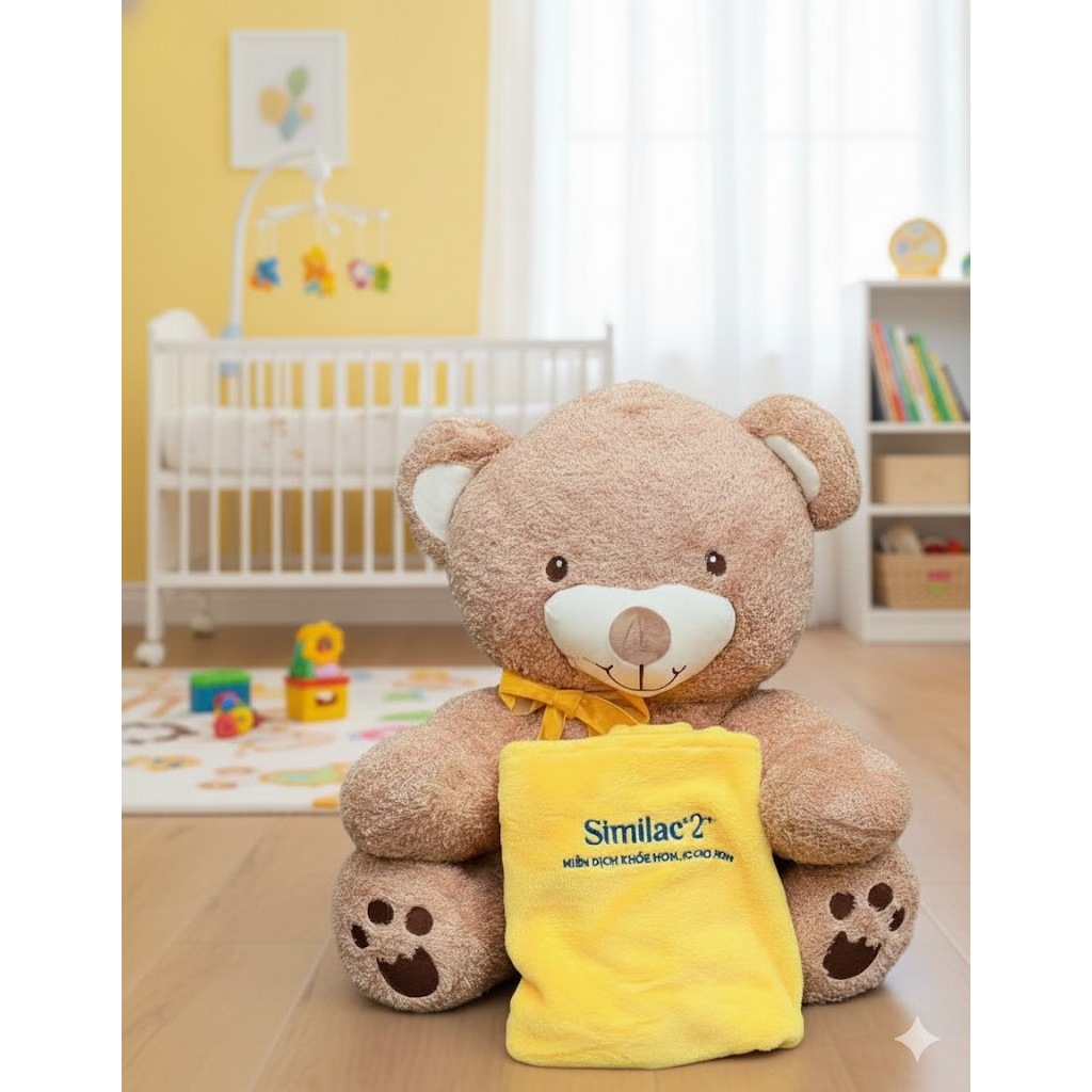 Gấu Bông Kèm Mền Cho Bé – Thú Nhồi Bông Ôm Ngủ + Chăn Mền Mềm Mịn