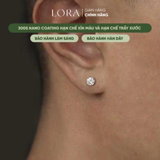  Khuyên Tai Nam Nụ Bạc S999 Lora Simple Đơn Giản Nam Tính 