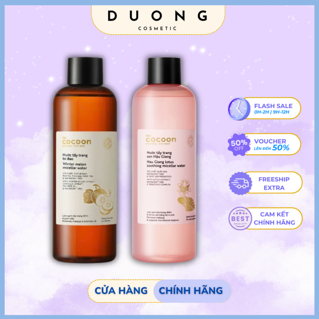Nước tẩy trang sen Cocoon, tẩy trang bí đao Cocoon Winter Melon Micellar Water 500ml