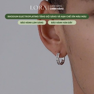   BH Làm Sáng  Khuyên Tai Bạc S925 Lora Minimal Hear Đơn Giản Cho Nam 