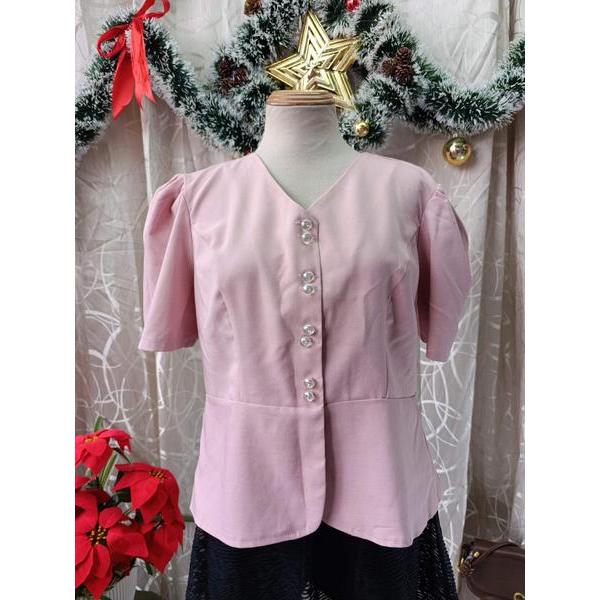 EVI'S FASHION thanh lý - Áo hồng cúc đôi bymo - SIZE M