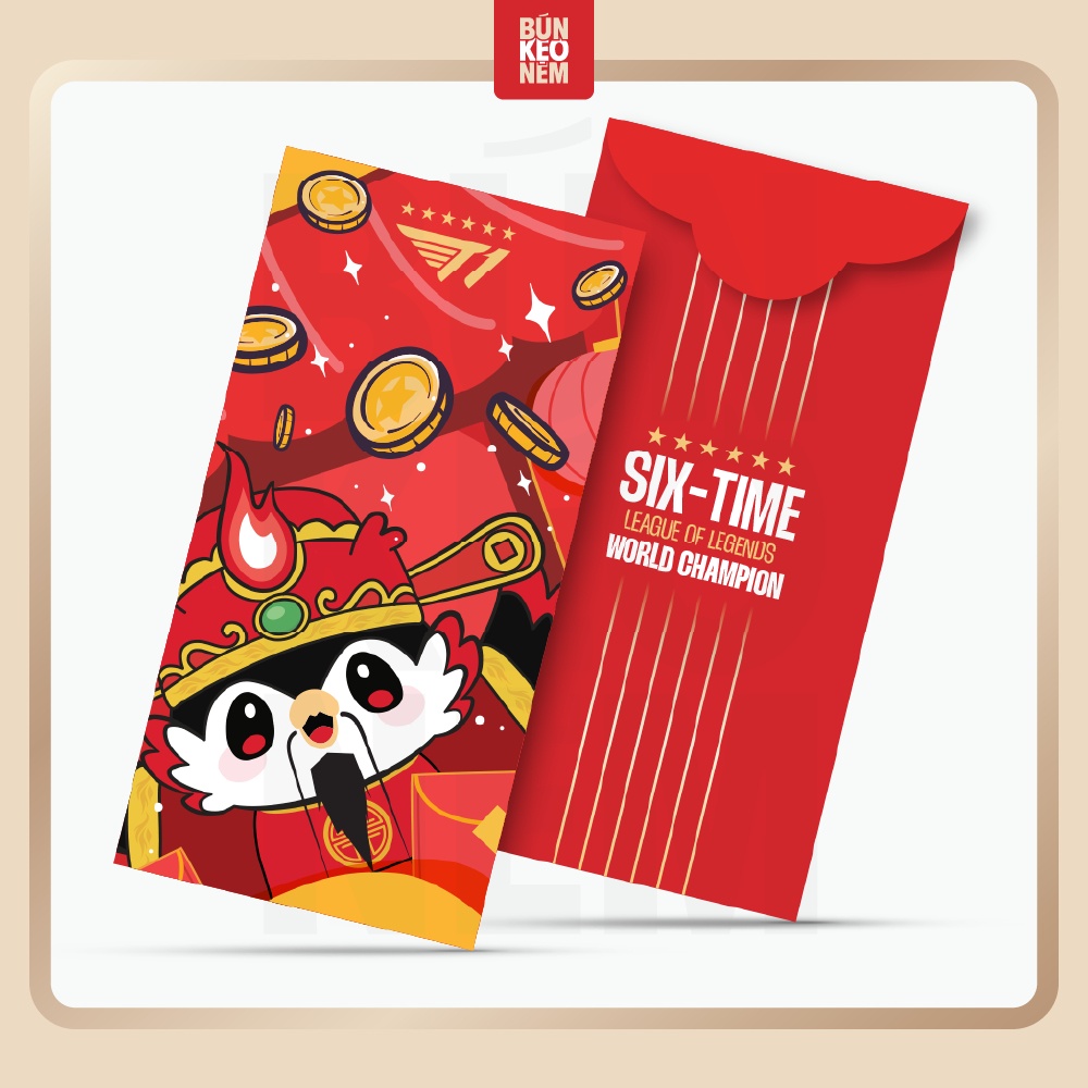 Bao Lì Xì T1 Esports 6 Sao Ati Thần Tài