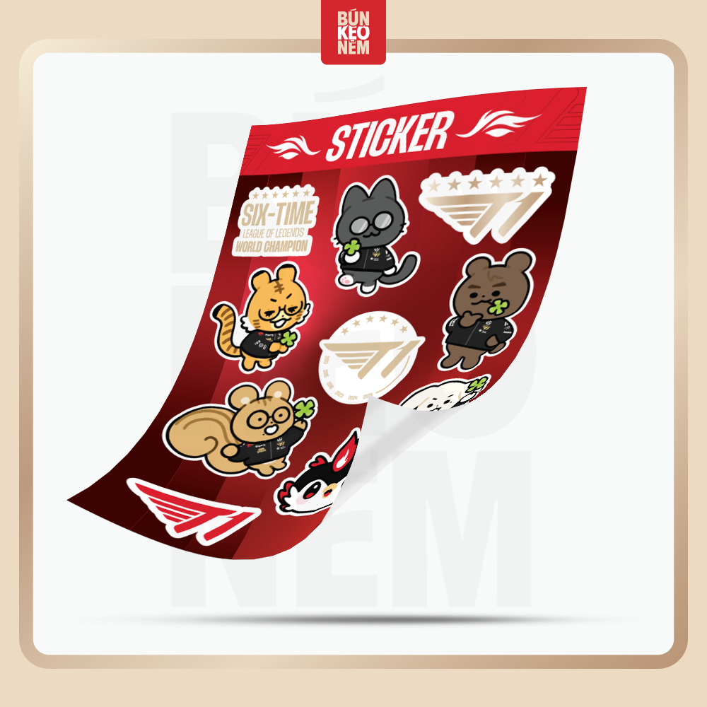 Sticker T1 Esport Dễ Thương Cute A6