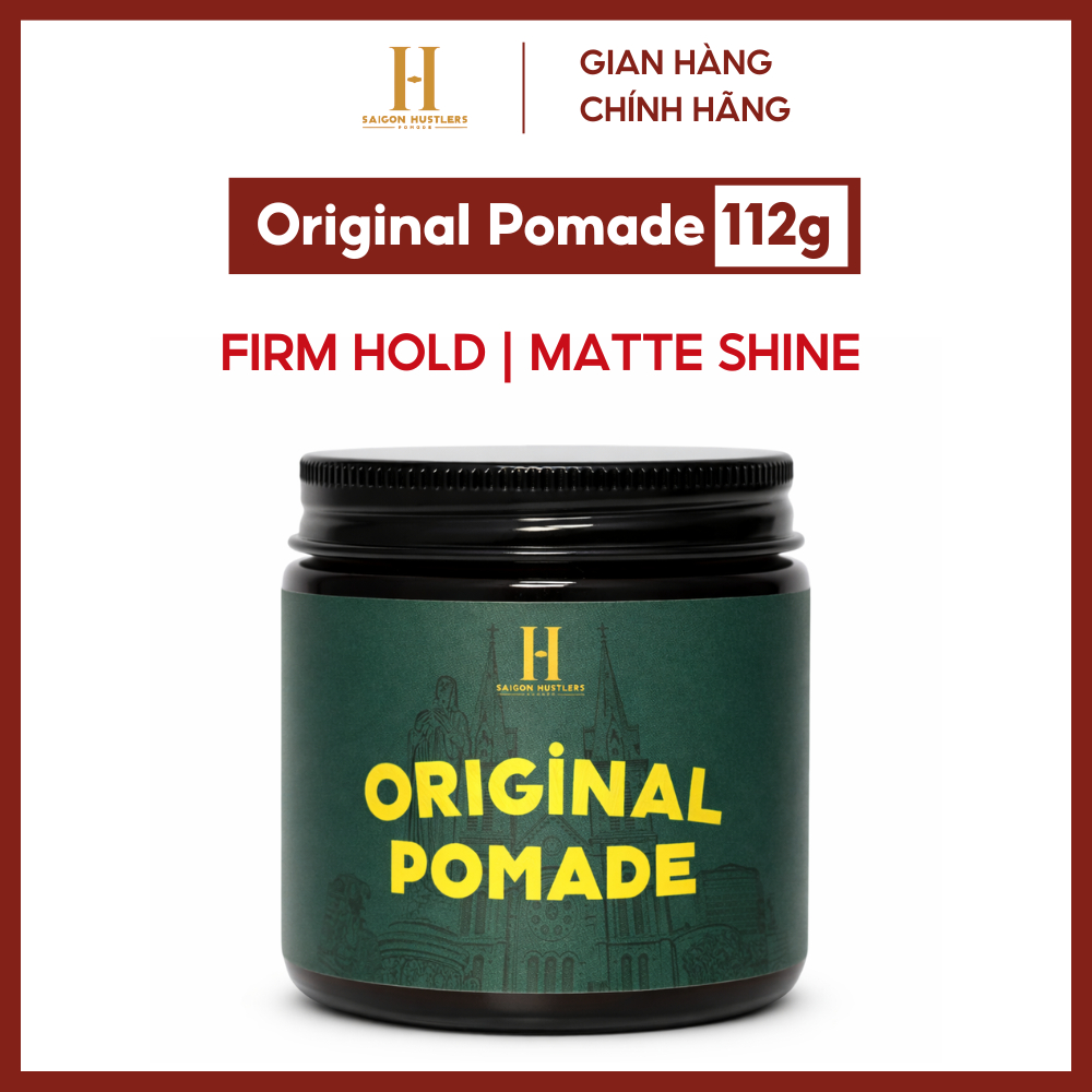 Sáp vuốt tóc nam Saigon Hustlers Pomade - Original Pomade 112g, Giữ Nếp Vừa-Cứng, Bóng Mờ, Gốc Dầu