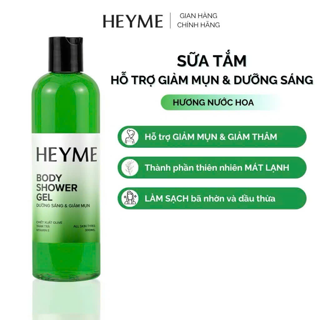 [Pass KOC 99%][Đã Mở Seal] Sữa tắm hỗ trợ giảm mụn HEYME - Gel tắm dưỡng body MÁT LẠNH TOÀN THÂN hươ